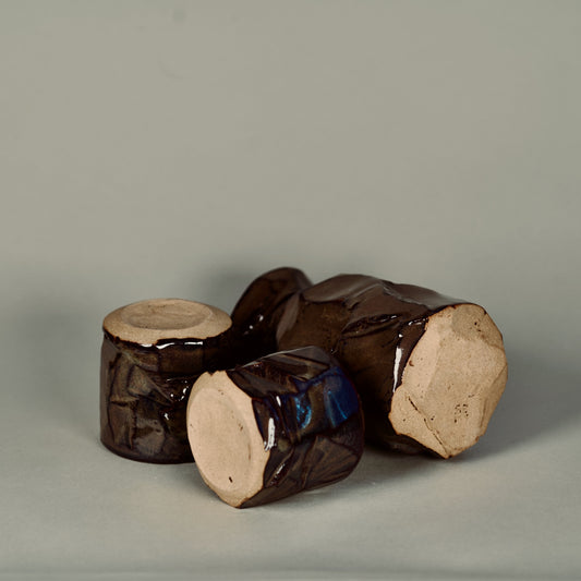 Faceted Tenmoku Sake Set