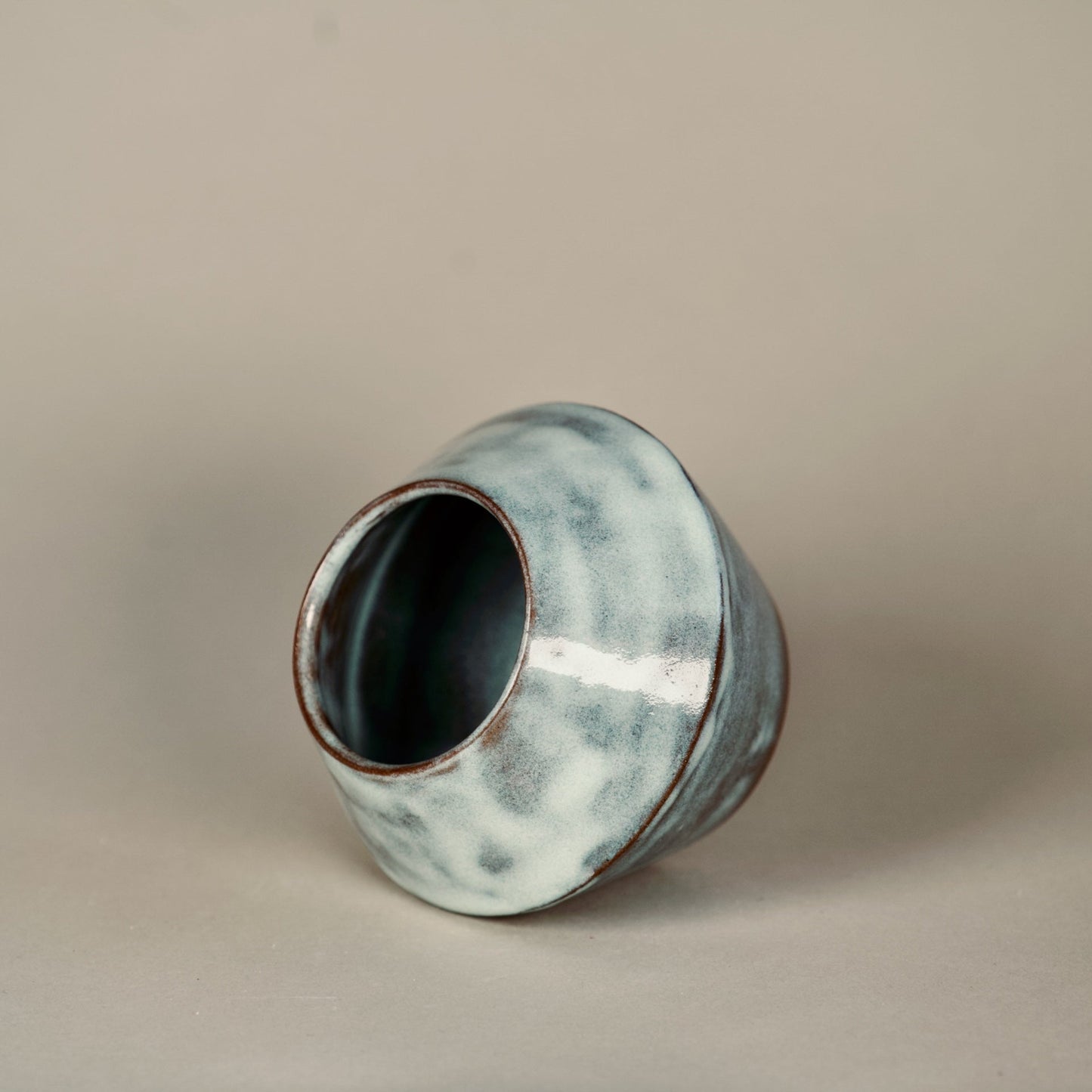 Small Angled Celadon Vase