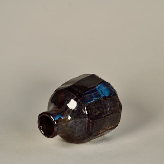 Faceted Tenmoku Bottle Vase