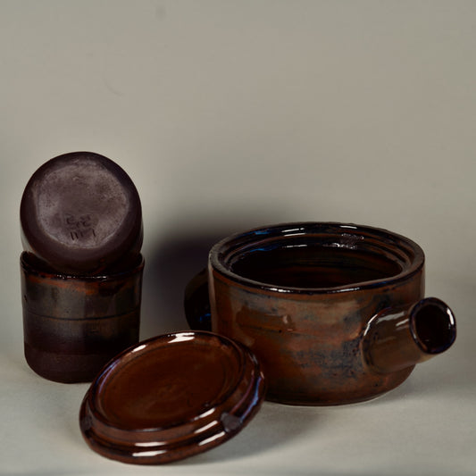 Sculptural Tenmoku Tea Set