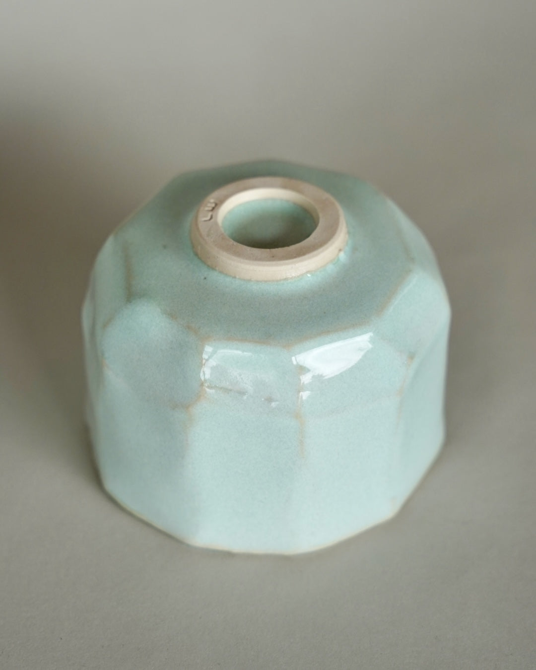 Faceted Celadon Tea Bowl